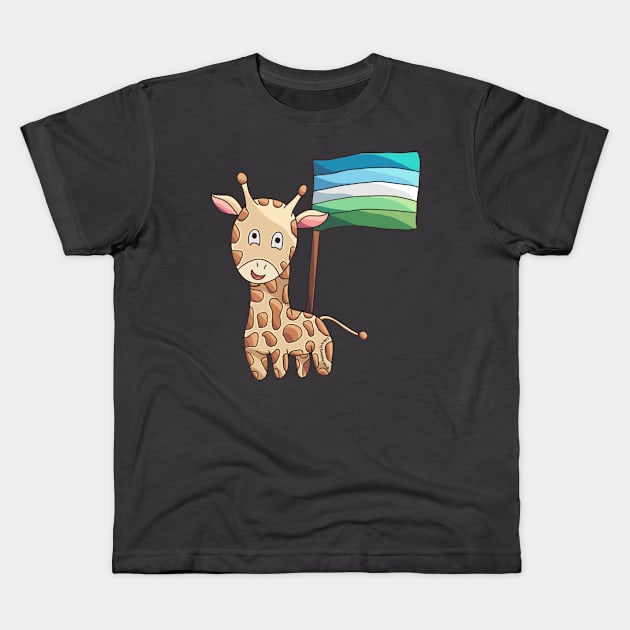 Gay Male Pride Flag Giraffe Kids T-Shirt by nonbeenarydesigns